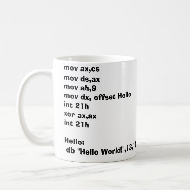 Montörmugg HelloWorld! Kaffemugg (Vänster)