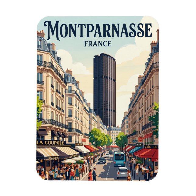Montparnasse Frankrike Magnet (Vertikal)