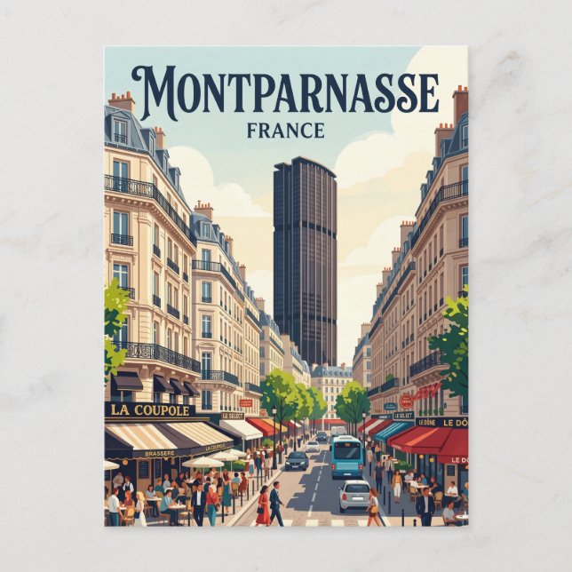 Montparnasse Frankrike Vykort (Framsida)