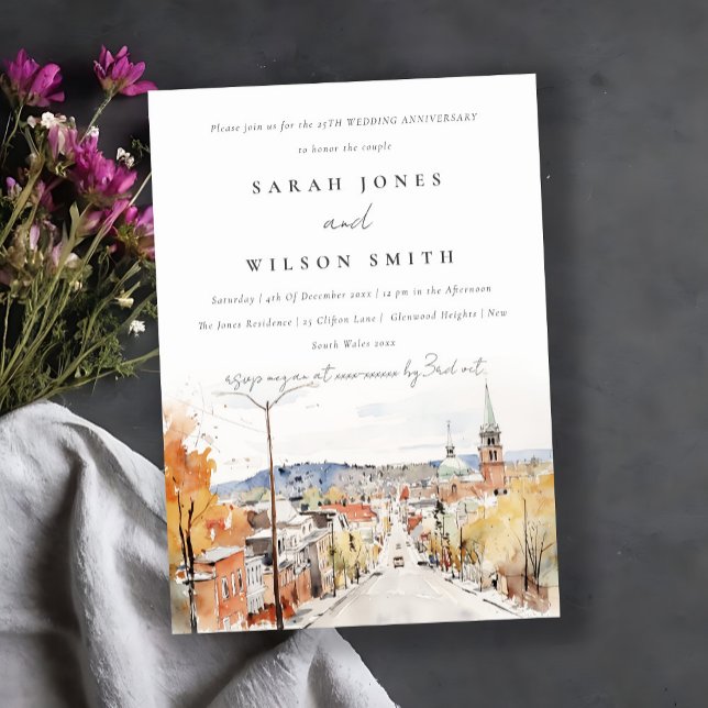 Montpelier City Scape Vermont Bröllop Inbjudningar (Skapare uppladdad)