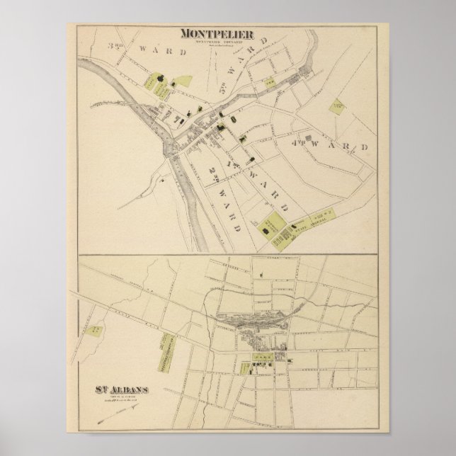 Montpelier och St Albans Poster (Framsidan)