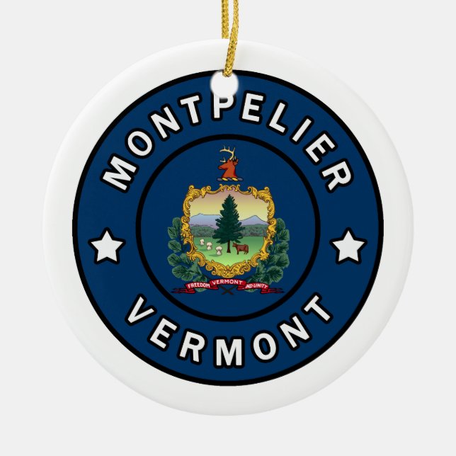 Montpelier Vermont Julgransprydnad Keramik (Framsidan)