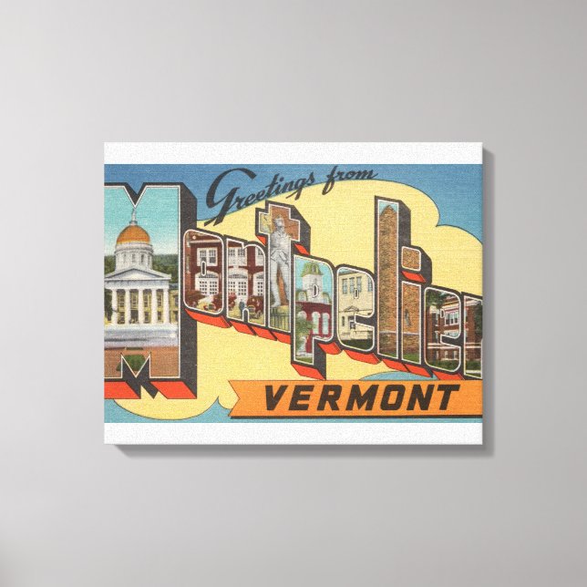 Montpelier, Vermont - Large Brev Scenes Canvastryck (Framsida)