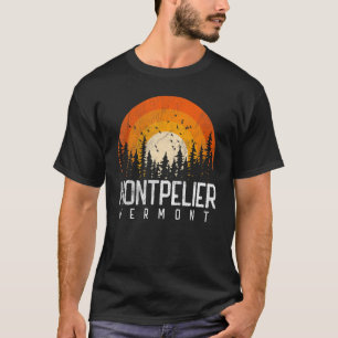 Montpelier Vermont V Vintage 70s 90-tal Retro T Shirt
