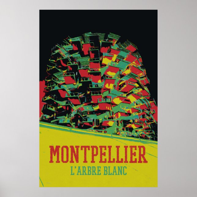 Montpellier Arkitecture illustration Frankrike Poster (Framsidan)
