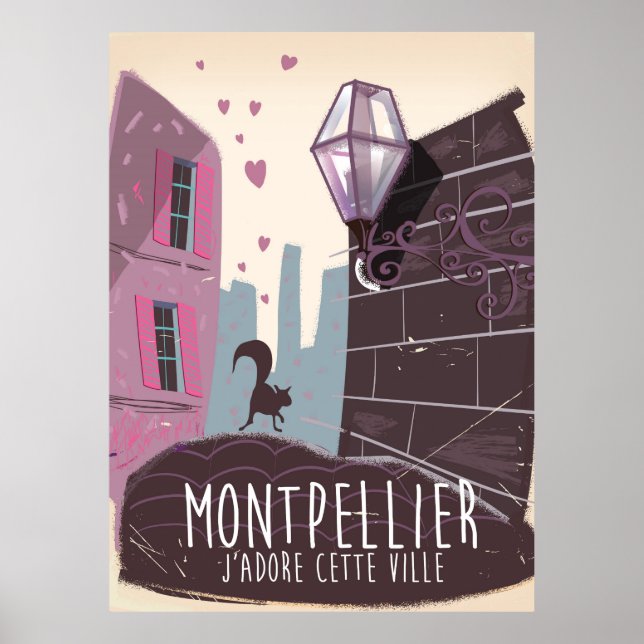Montpellier Frankrike-reseaffisch Poster (Framsidan)