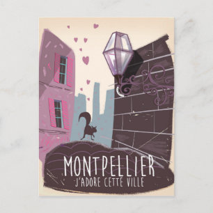 Montpellier Frankrike-reseaffisch Vykort