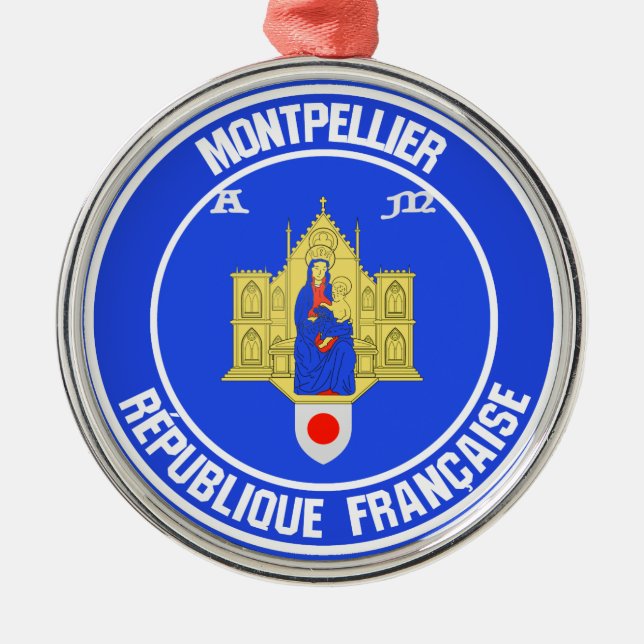 Montpellier Round Emblem Julgransprydnad Metall (Framsidan)