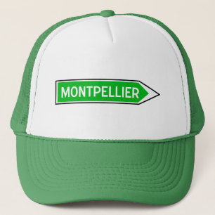 Montpellier vägmärke, frankrike truckerkeps
