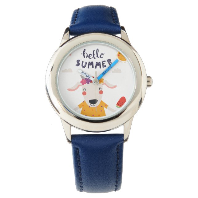 Montre Enfant Hello Summer Acier inoxydable bleu Armbandsur (Framsida)