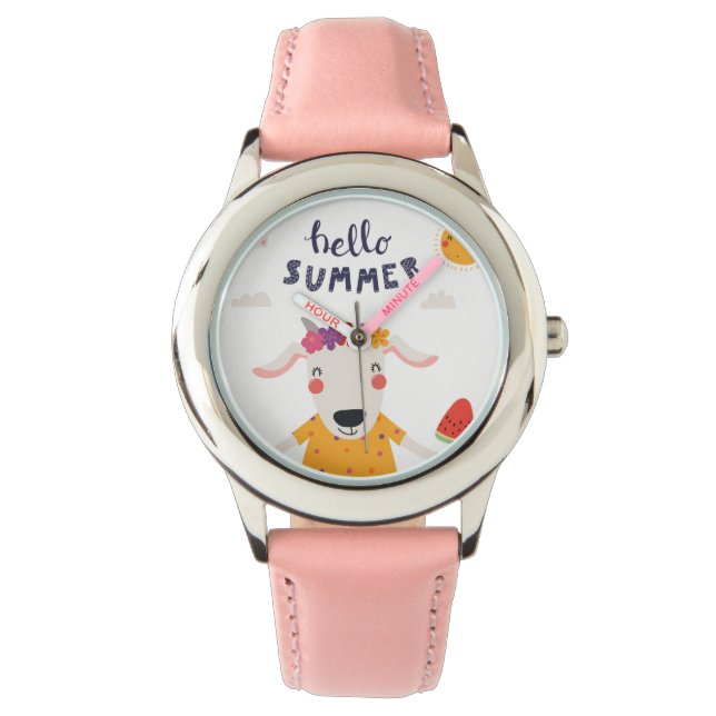 Montre Enfant Hello Summer Acier inoxydable rose Armbandsur (Framsida)
