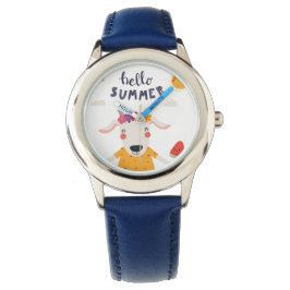 Montre Enfant Hello Summer Lunette Chiffres Bleus Armbandsur
