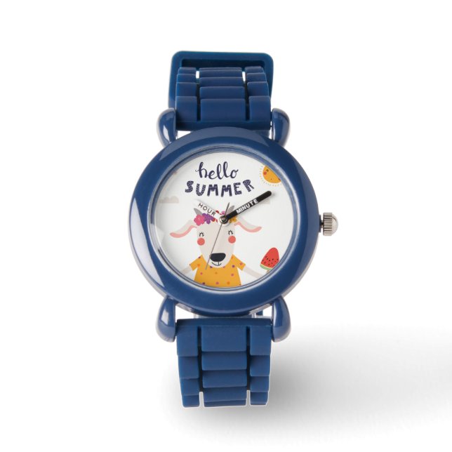 Montre Enfant Hello Summer Lunette Chiffres  Noirs Armbandsur (Framsida)