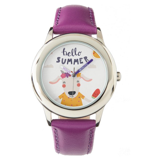 Montre Enfant Hello Summer Lunette Rubans Roses Armbandsur (Framsida)