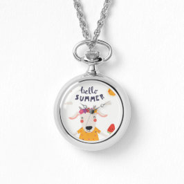 Montre Femme Hello Summer Double Bracelet Argent Armbandsur