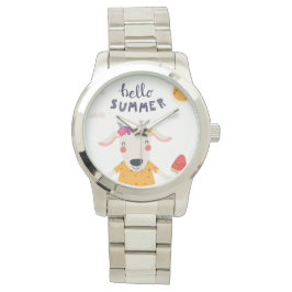 Montre Hello summer - gros bracelet argent Armbandsur