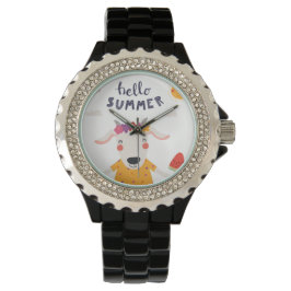 Montre Hello summer Strass alliage émail noir Armbandsur