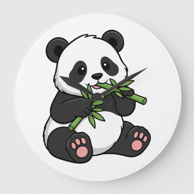 Montre Murale Panda – Design Adorable et Décoratio Stor Klocka (Framsida)
