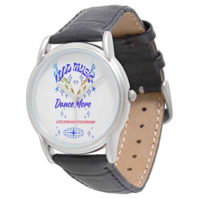 montre noir calssique, Music Dance Armbandsur (Vinklad)