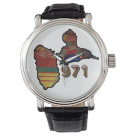 Montre pour Homme avec carte Guadeloupe Armbandsur