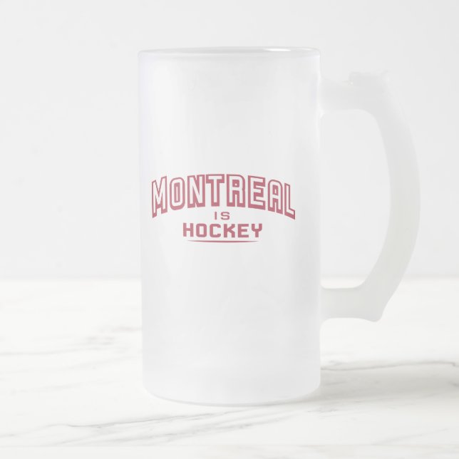 Montreal är Hockey 16oz Frosted Glass Mugg (Höger)