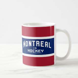 Montreal är hockey, rött, vit och blåttmuggen kaffemugg