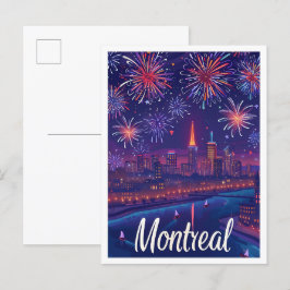 Montreal Canada Artistic Travel Illustration Vykort