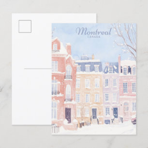Montreal Canada Gouache Paint Illustration Travel Vykort