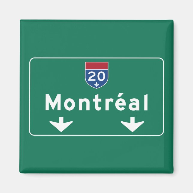 Montreal, Canada Road Sign Magnet (Framsidan)