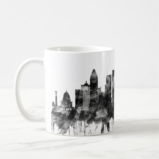 Montreal Canada Skyline BW Kaffemugg (Vänster)