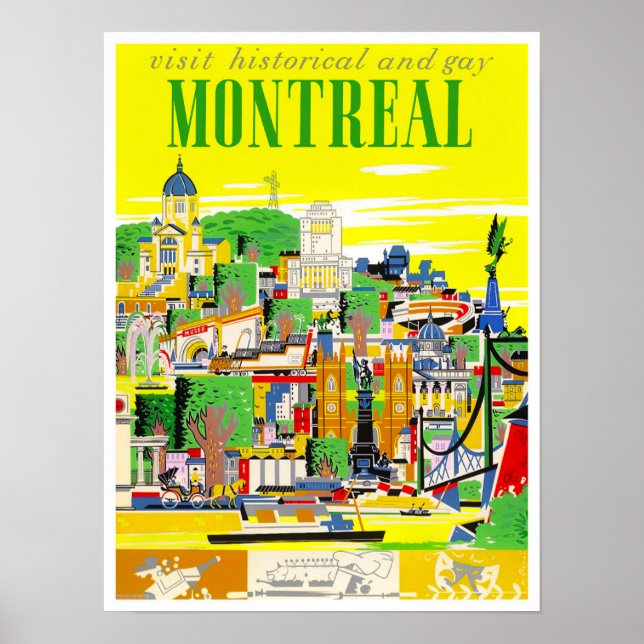 Montreal Canada vintage resor poster (Framsidan)