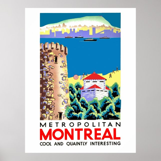 Montreal, Canda, vintage resor Poster (Framsidan)