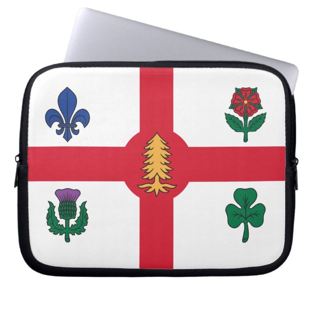 Montreal Flag Laptop Sleeve (Framsidan)