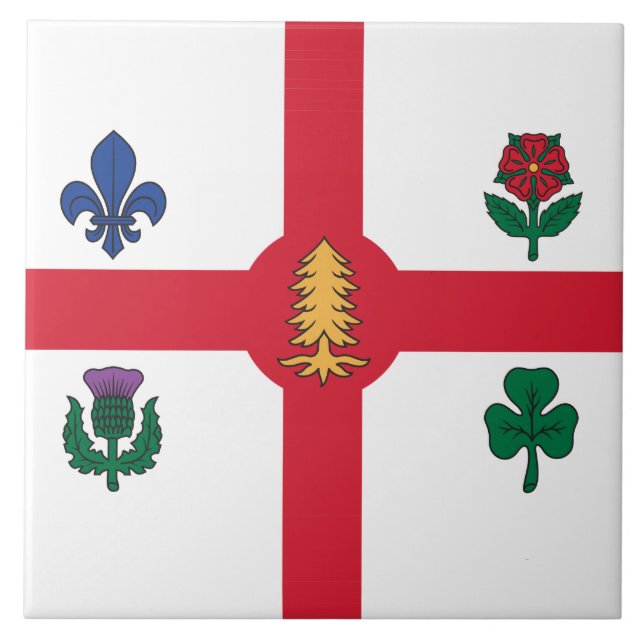 Montreal Flag on Tile Kakelplatta (Framsidan)