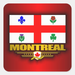 Montreal Flagga Fyrkantigt Klistermärke