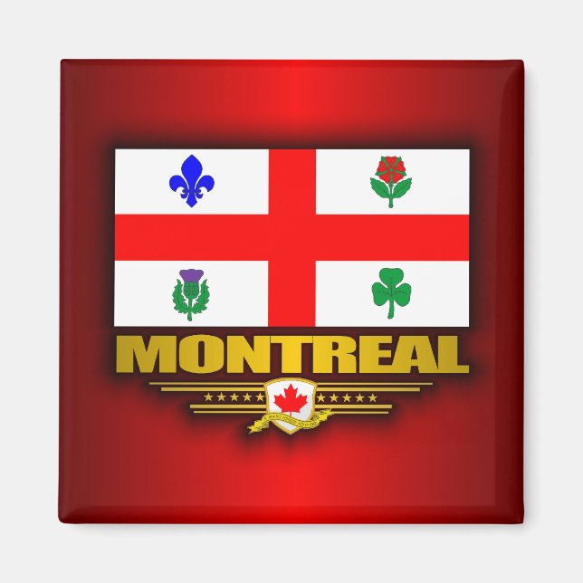 Montreal Flagga Magnet (Framsidan)