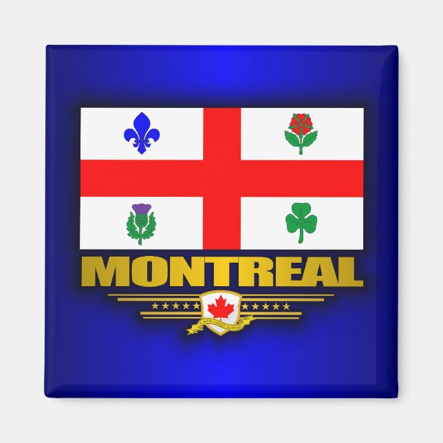 Montreal Flagga Magnet (Framsidan)