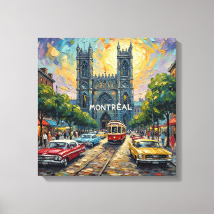 Montreal Gotisk Spårvägskatedral Canvas