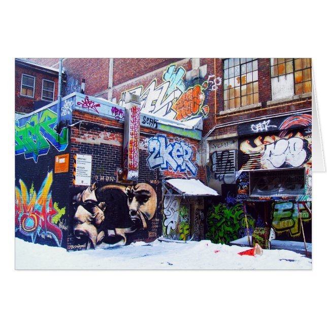 MONTREAL GRAFITTIKORT #1 HÄLSNINGSKORT (Framsidan Horizontal)