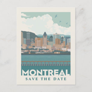 Montreal, Kanada Skyline Spara datumet Inbjudan Vykort