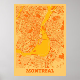 Montreal - Kanada Sunset City Karta Poster
