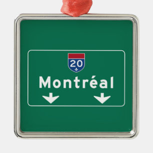 Montreal Kanada vägmärke Julgransprydnad Metall