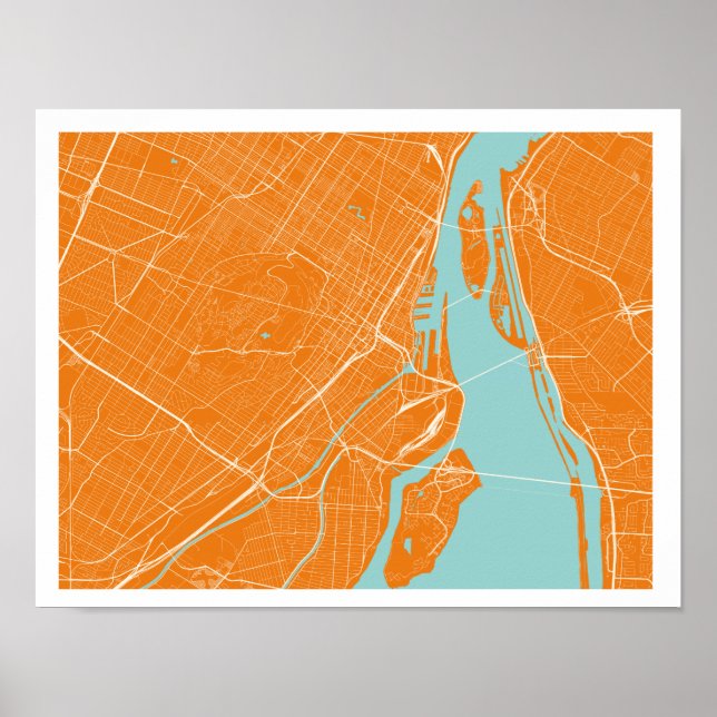 Montreal Karta Poster (Framsidan)