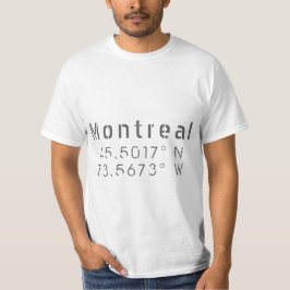 Montreal Latitude och longitud T Shirt