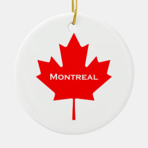 Montreal lönnlöv julgransprydnad keramik