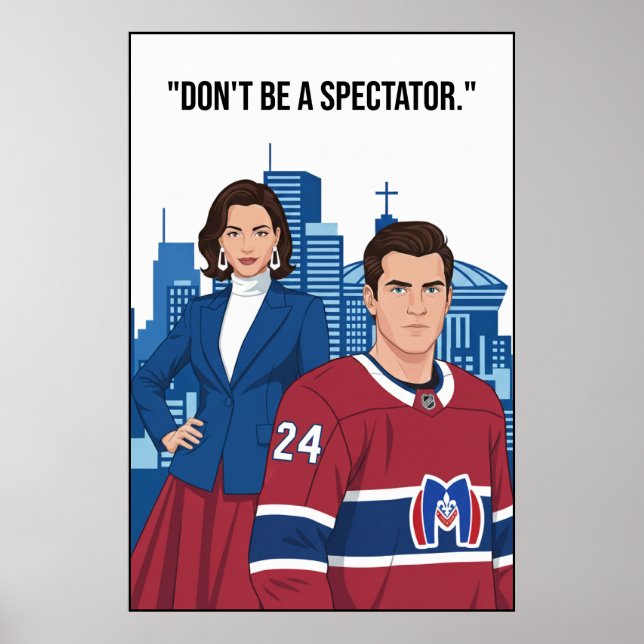 Montreal Metros Hockey Player Motivation Art Poster (Framsidan)