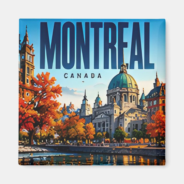 🍁 Montréal Modern Siluett Stad Stil 🍁 Magnet (Framsidan)
