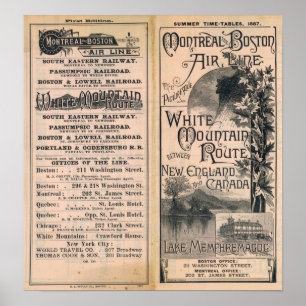 Montreal och Boston Luft Line Poster