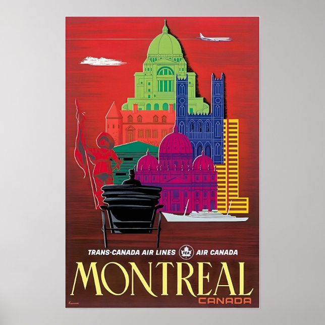 Montreal Print Kanada Konst TCA Resa Affisch (Framsidan)