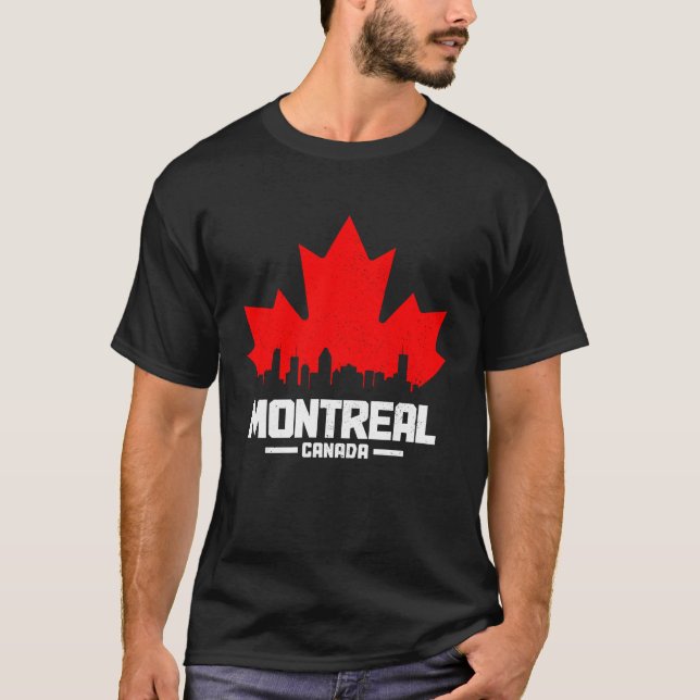 Montreal Quebec Canada Maple Löv Canadian Flagga S T Shirt (Framsida)